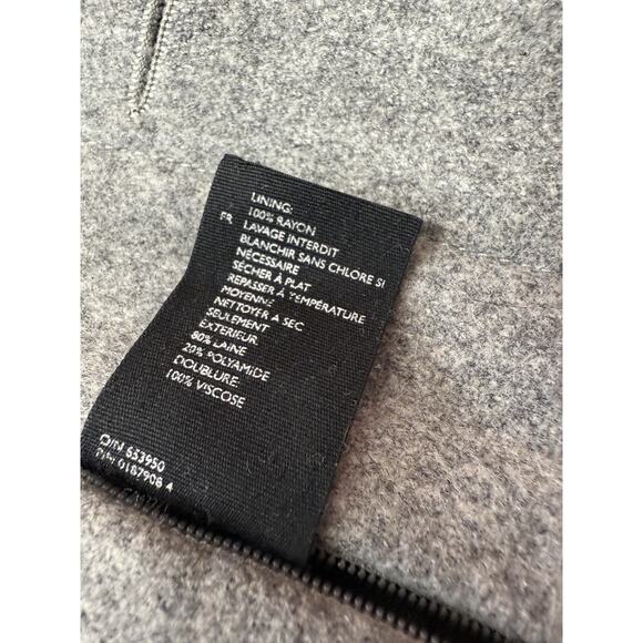 COS Men’s Gray Wool Blend Overcoat 36R Hidden Button Front Minimalist Classic - Picture 14 of 15